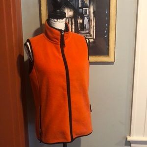 orange fleece vest womens